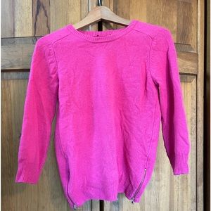 Wool blend, beautiful hot pink crew neck sweater, LAST CHANCE